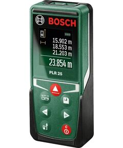 Далекомір лазерний Bosch PLR 25 005&ndash;2500м &plusmn;2мм 2AАAх1.5В 0.090кг, фото  | SNABZHENIE.com.ua