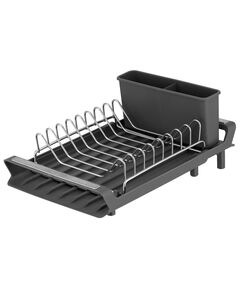 Сушарка для посуду з підставкою ARDESTO Minimalism 46.5x19.5x9.5см, пластик, хромоване залізо, сталь, сірий темний, фото  | SNABZHENIE.com.ua