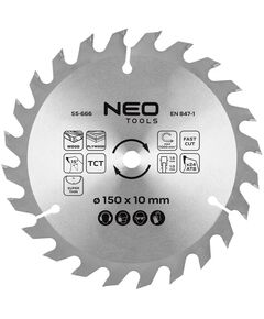 Диск пиляльний  Neo Tools по дереву 230x30-24T 150x10-24 1.6мм, фото  | SNABZHENIE.com.ua