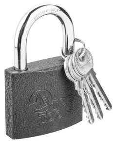 Замок навісний чавунний, 60 мм, 2 ключа Top Tools, фото  | SNABZHENIE.com.ua