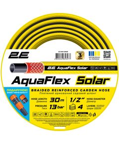 Шланг садовий 2Е AquaFlex Solar 1/2" 30м 4 шари 13бар -10+60°C зрошувач конектор адаптер 2в1, фото  | SNABZHENIE.com.ua