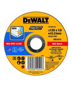 Круг відрізний DeWALT INOX FASTCUT 125x1x22,23 мм для нержавіючої сталі/металу, фото  | SNABZHENIE.com.ua