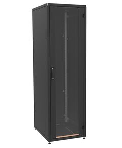 Шафа ZPAS 19", 42U, SZB IT, передні скляні двері, 600x800 мм, максимально 1000кг, чорна, фото  | SNABZHENIE.com.ua