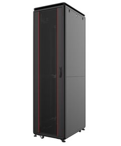 Шафа MIRSAN 19", 42U, GTV, скляні двері, 600x600 мм, максимально 2000 кг, чорна, фото  | SNABZHENIE.com.ua