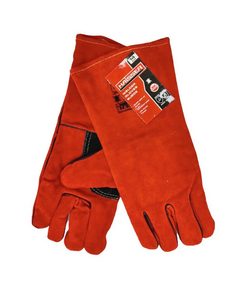 Краги захисні замшеві червоні Haisser посилені, фото  | SNABZHENIE.com.ua