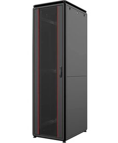 Шафа MIRSAN 19", 36U, GTV, скляні двері, 600x1000 мм, максимально 2000 кг, чорна, фото  | SNABZHENIE.com.ua