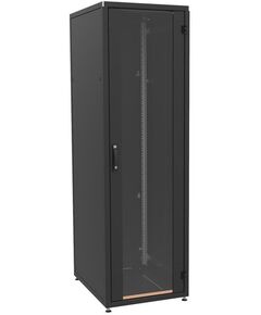 Шафа ZPAS 19", 18U, SZB IT, передні скляні двері, без стільниці, 600x800 мм, максимально 1000кг, чорна, фото  | SNABZHENIE.com.ua