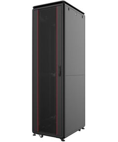 Шафа MIRSAN 19", 26U, GTV, скляні двері, 600x1000 мм, максимально 2000 кг, чорна, фото  | SNABZHENIE.com.ua