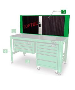 Полка для верстака TOPTUL 1560 200 603мм + 20 тримачів TAAD1602, фото  | SNABZHENIE.com.ua