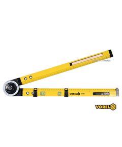 Кутомір регулювальний алюмінієвий VOREL: l=63мм, кут 0-270&deg;, діапазон 0-500мм, 2 капсули + олівець [10], фото  | SNABZHENIE.com.ua