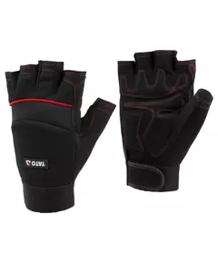 Перчатки рабочие черные с открытыми пальцами YATO искусственная кожа + синтетическая ткань, размер 10 (YT-74660), фото  | SNABZHENIE.com.ua
