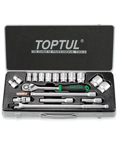 Набор инструментов TOPTUL 1/2 18 ед. (6-гранный) GCAD1802, фото  | SNABZHENIE.com.ua