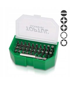Набір біт 1/4 SL, PH, PZ, TORX, HEX + магнітний тримач 31 од. TOPTUL, фото  | SNABZHENIE.com.ua
