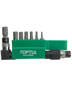 Набір біт 1/4 HEX 2-8мм + Г-перехідник 8 ед. TOPTUL (GAAL0803), фото  | SNABZHENIE.com.ua