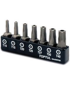 Набор бит Torx T10-T40 с отверстием TOPTUL GAAV0703, 7 шт., фото  | SNABZHENIE.com.ua