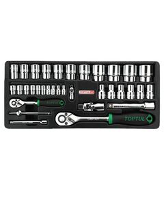 Набор инструментов 1/4 и 1/2, 34 предмета в ложементе TOPTUL, фото  | SNABZHENIE.com.ua