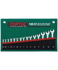 Набір ключів рожкових TOPTUL 15 шт. 3,2-14 мм GRAJ1501 15&deg;х75&deg;, фото  | SNABZHENIE.com.ua