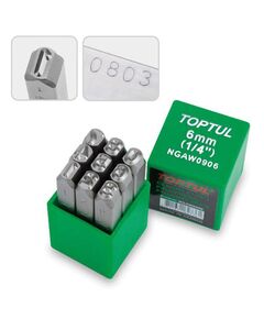 Набор цифровых ударных клейм 9 шт. 6 мм TOPTUL, фото  | SNABZHENIE.com.ua