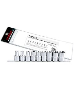 Набір головок TORX 1/2 E10-E24, 9 шт., TOPTUL, фото  | SNABZHENIE.com.ua