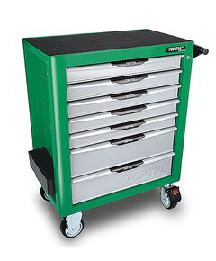 Тележка з інструментами Pro-Plus, 7 секцій, 261 од., зелена TOPTUL, фото  | SNABZHENIE.com.ua