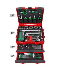 Ящик с инструментом модульный (TBCE0202, 3 секции) 134ед. TOPTUL GCZ-134A, фото  | SNABZHENIE.com.ua