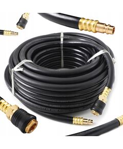 Шланг резиновый воздушный армированный  (PROFI) 20 атм 10x17мм, 15м с латунными быстроразъемными соединениями AIRKRAFT AHC-16-J, фото  | SNABZHENIE.com.ua