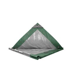 Тент MASTERTOOL 4x6 м двусторонний 130 г/м&sup2; хаки/серебро, фото  | SNABZHENIE.com.ua