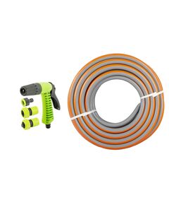 Шланг садовий для поливу MASTERTOOL MURAVA &frac34; 25 м з комплектом підключення сірий 92-1062SET, фото  | SNABZHENIE.com.ua