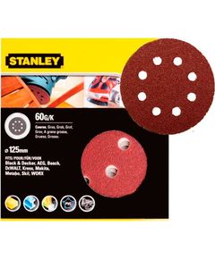 Шлифовальная бумага круглая STANLEY, 125 мм, P 60, 5 шт, фото  | SNABZHENIE.com.ua