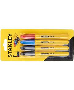 Маркер STANLEY с тонким наконечником, 4 цвета, 4 шт, фото  | SNABZHENIE.com.ua
