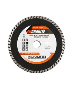 Диск алмазний GRANITE TURBO WAVE 180 мм для різання, фото  | SNABZHENIE.com.ua