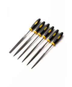 Надфили MASTERTOOL с двухкомпонентной ручкой 140 мм набор 6 шт 06-0010, фото  | SNABZHENIE.com.ua