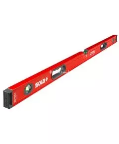 Уровень строительный Red 3 240, 2400 мм, 3 акриловые колбы, с ручками, пластиковые заглушки, эпоксидная поверхность, точность 0,5 мм/м SOLA (BigRed3_240), фото  | SNABZHENIE.com.ua