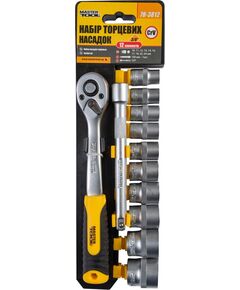 Набір насадок MASTERTOOL CrV 3/8 10-24 мм, подовжувач 150 мм, 12 шт., фото  | SNABZHENIE.com.ua