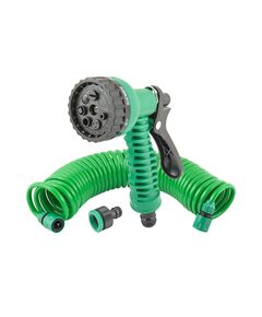 Набор для полива MASTERTOOL DEW LINE 5 шт (пистолет 7 режимов/шланг 10 м/адаптер &frac12;" ВР-&frac34;" ВР/коннекторы ⅜" 2 шт) 92-9342, фото  | SNABZHENIE.com.ua