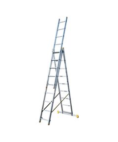 Лестниця алюмінієва MASTERTOOL 3-секційна, 3x9 сходинок, 79-1309, фото  | SNABZHENIE.com.ua