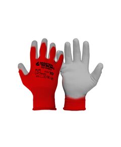 Перчатки трикотажные MASTERTOOL, нитрил, 10-12 пар, красно-серые, фото  | SNABZHENIE.com.ua