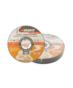 Абразивний відрізний диск для металу та нержавіючої сталі GRANITE PROFI +30 125х1.6х22.2 мм 10 шт 8-06-121PC, фото  | SNABZHENIE.com.ua