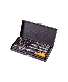 Набор инструментов MASTERTOOL PROFI &frac14;" 45 шт 4-13 мм телескопическая трещотка CrV50BV30 металлический кейс 78-2045, фото  | SNABZHENIE.com.ua