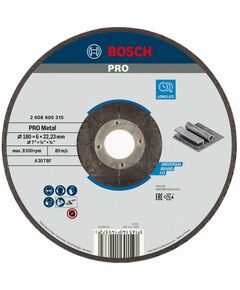 Армований шліфувальний диск PRO Metal, 180 x 6 x 22,23 мм, oSa Bosch, фото  | SNABZHENIE.com.ua