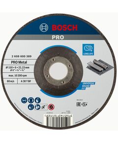 Армований шліфувальний диск PRO Metal, 150 x 6 x 22,23 мм, oSa Bosch, фото  | SNABZHENIE.com.ua