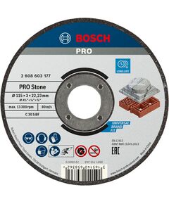Відрізний круг PRO Stone, 115 x 3 x 22,23 мм Bosch, фото  | SNABZHENIE.com.ua