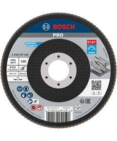 Пелюстковий шліфувальний диск PRO X571, 125 мм, G120 Bosch, фото  | SNABZHENIE.com.ua