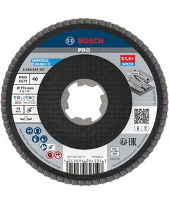 Пелюстковий шліфувальний диск PRO X571, 115 мм, G40, X-Lock Bosch, фото  | SNABZHENIE.com.ua