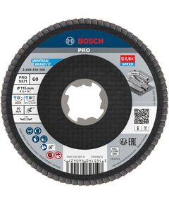 Пелюстковий шліфувальний диск PRO X571, 115 мм, G60, X-Lock Bosch, фото  | SNABZHENIE.com.ua