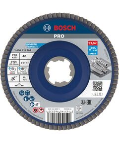 Пелюстковий шліфувальний диск PRO X571, 125 мм, G40, X-Lock Bosch, фото  | SNABZHENIE.com.ua