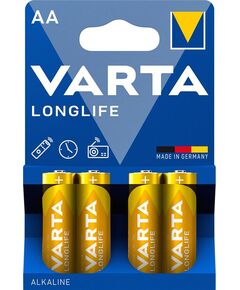 Батарейка Varta Longlife лужна AA блістер, 4 шт, фото  | SNABZHENIE.com.ua