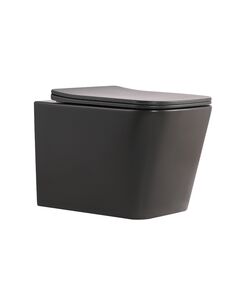 Унитаз подвесной Qtap Tern Ultra Quiet 520&times;345&times;325&nbsp;мм, Anthracite, с сиденьем Slim Duroplast / Soft-close / Quick Release QTTER26AN48999, фото  | SNABZHENIE.com.ua