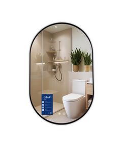 Зеркало Qtap Scorpio (SC1) с LED-подсветкой Touch, с антизапотеванием, с диммером, рег. темп. цвета (3000-6500K) Black QTSC500800, фото  | SNABZHENIE.com.ua
