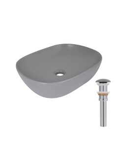 Раковина накладная Qtap Aquarius 470x380x120 мм, Stone grey, прямоугольная, с донным клапаном QTAQA188SG49780, фото  | SNABZHENIE.com.ua
